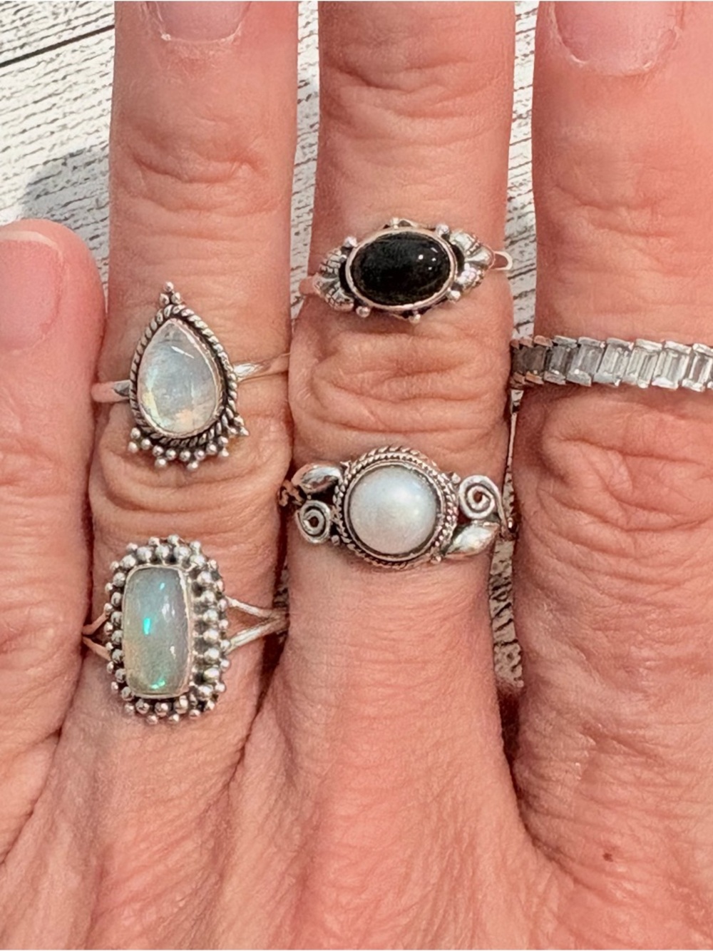 Sterling Silver Ring Lot of 5 Assorted Sizes